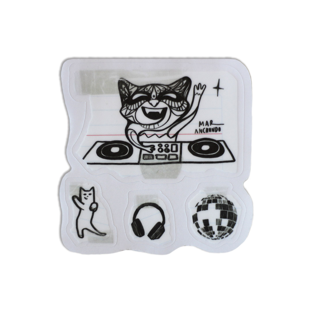 Mapache DJ Mini Stickers